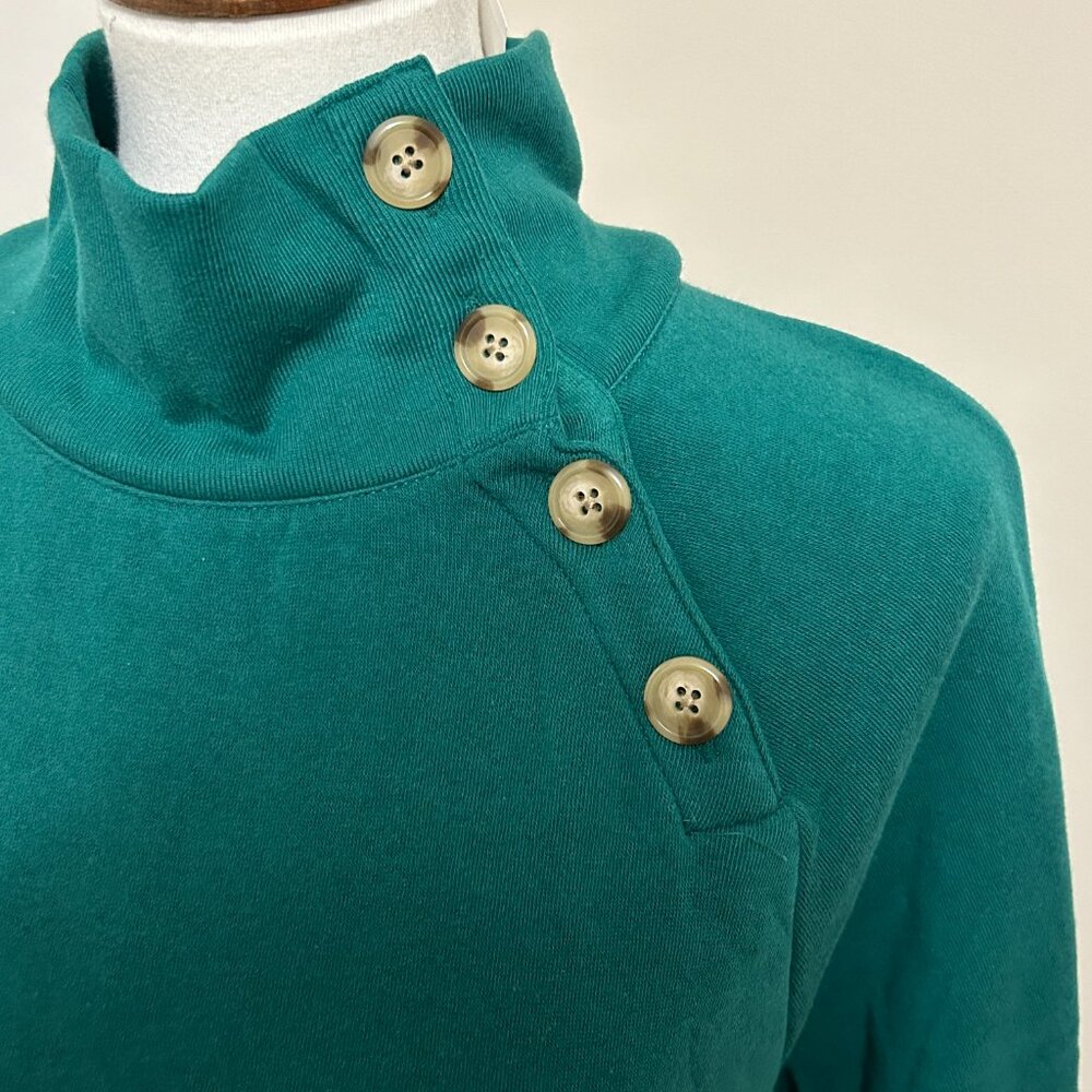 J Crew Wide button-collar tunic sweatshirt in cloudspun fleece - Picture 9 of 13